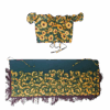 Donkergroene pangi set met zonnebloemen en sierlijke patronen – Draag de zon, straal je kracht uit 180cm X 75cm